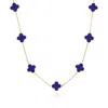 The Lovery Small Lapis Clover Necklace In Blue