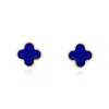 The Lovery Small Lapis Clover Stud Earrings In Blue