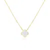 The Lovery Small Mother Of Pearl Single Clover Necklace In Multi