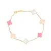The Lovery Small Pink Mixed Clover Bracelet In Multi
