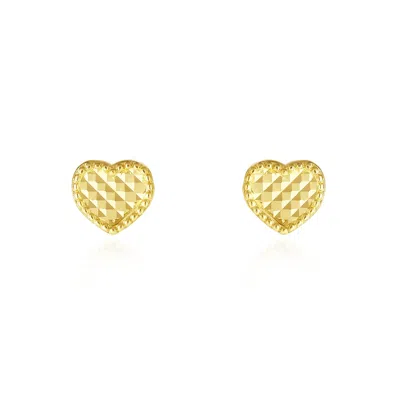 The Lovery Sparkle Cut Heart Stud Earrings In Multi