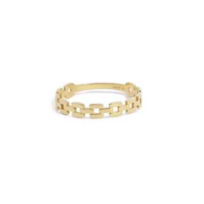 The Lovery Square Link Ring In Gold