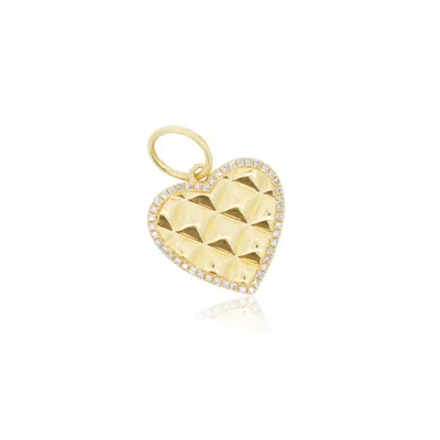 The Lovery Studded Gold Heart Halo Charm In Multi
