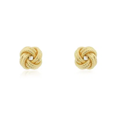 The Lovery Textured Knot Stud Earrings In Multi