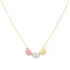The Lovery Tricolor Triple Heart Necklace