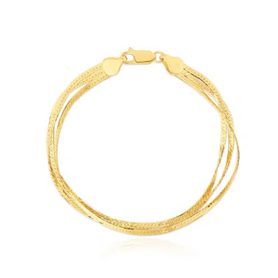 The Lovery Triple Strand Herringbone Bracelet In Pink