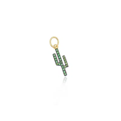 The Lovery Tsavorite Cactus Charm In Green