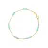 The Lovery Turquoise Bar Chain Bracelet In Blue