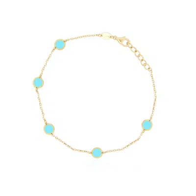 The Lovery Turquoise Bubble Chain Bracelet In Blue