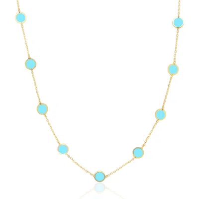 The Lovery Turquoise Bubble Chain Necklace In Blue