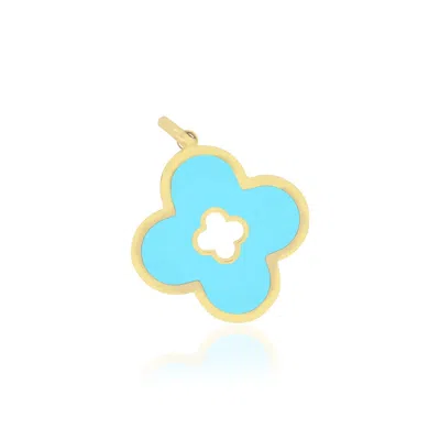 The Lovery Turquoise Clover Cut Out Charm In Blue