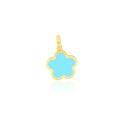 The Lovery Turquoise Flower Charm 11mm In Blue