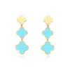 The Lovery Turquoise Graduating Clover Dangle Earrings In Multi