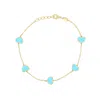 The Lovery Turquoise Heart Station Bracelet In Blue
