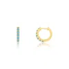 The Lovery Turquoise Huggie Hoop Earrings In Blue