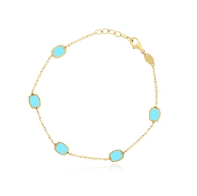 The Lovery Turquoise Icon Bracelet In Gold