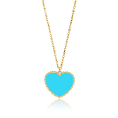 The Lovery Turquoise Sweetheart Necklace In Blue