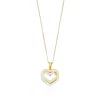 The Lovery Two Tone Double Golden Heart Necklace In Multi