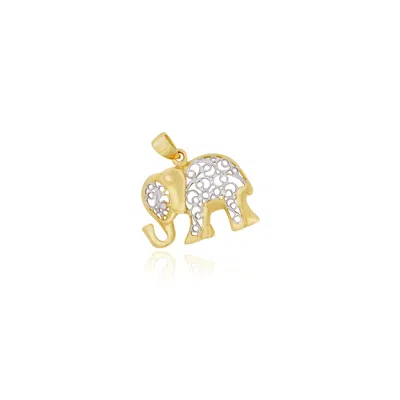 The Lovery Two Tone Gold Lace Elephant Charm