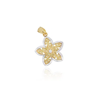 The Lovery Two Tone Gold Lace Flower Charm