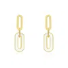 The Lovery White Enamel Paperclip Link Earrings In Multi