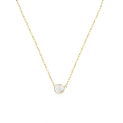 The Lovery White Topaz Single Bezel Necklace In Multi