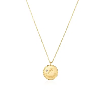 The Lovery Zodiac Diamond Medallion Pendant In Blue