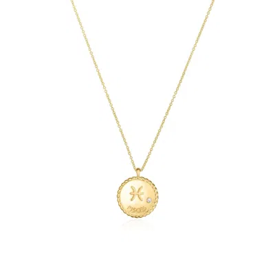 The Lovery Zodiac Diamond Medallion Pendant In Blue