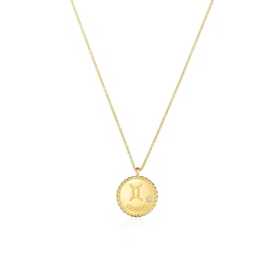 The Lovery Zodiac Diamond Medallion Pendant In Blue