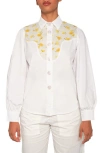 The Lulo Project Alamo Floral Panel Shirt In Yellow