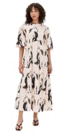The Lulo Project Armenia Dress Beige Horses In White