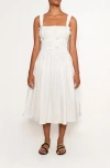 The Lulo Project Bahia Tie Sleeveless Midi Dress In White