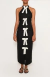 The Lulo Project Cliff Bow Front Halter Maxi Dress