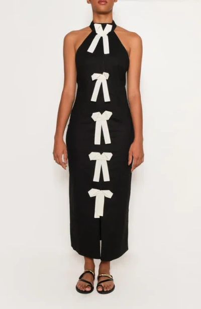 The Lulo Project Cliff Bow Front Halter Maxi Dress
