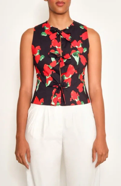 The Lulo Project Cliff Tie Dye Cotton Tie Front Top