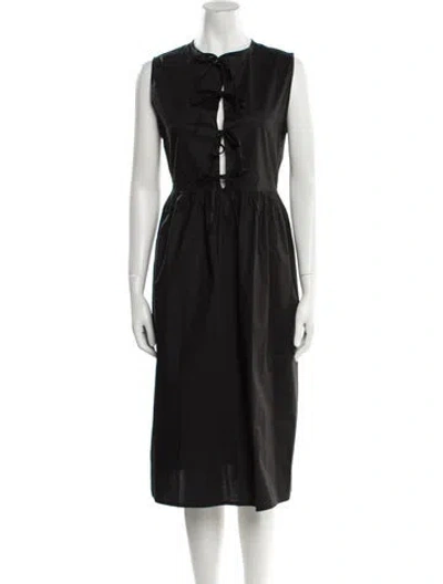 Pre-owned The Lulo Project Crew Neck Midi Length Dress W/ Tags In Black