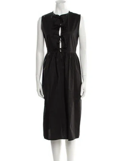 Pre-owned The Lulo Project Crew Neck Midi Length Dress W/ Tags In Black