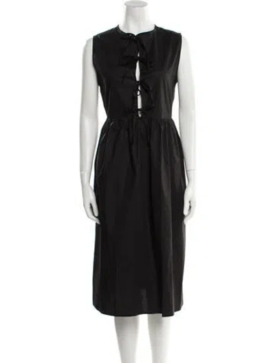 Pre-owned The Lulo Project Crew Neck Midi Length Dress W/ Tags In Black