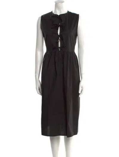 Pre-owned The Lulo Project Crew Neck Midi Length Dress W/ Tags In Black