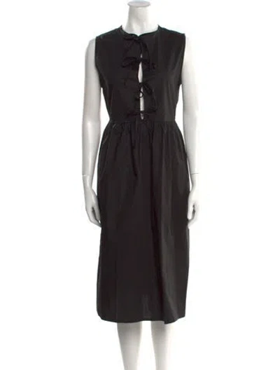 Pre-owned The Lulo Project Crew Neck Midi Length Dress W/ Tags In Black