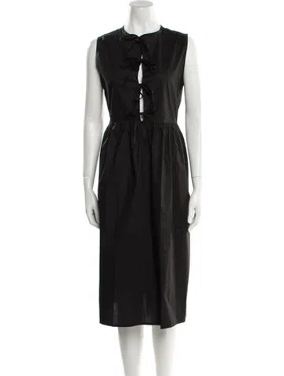 Pre-owned The Lulo Project Crew Neck Midi Length Dress W/ Tags In Black