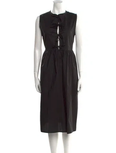 Pre-owned The Lulo Project Crew Neck Midi Length Dress W/ Tags In Black