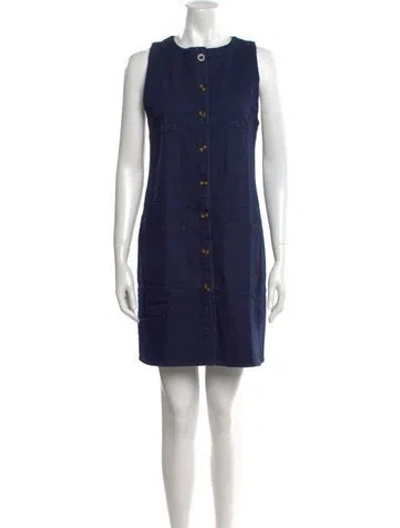 Pre-owned The Lulo Project Crew Neck Mini Dress W/ Tags In Blue