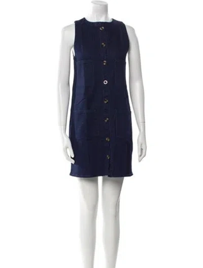 Pre-owned The Lulo Project Crew Neck Mini Dress W/ Tags In Blue