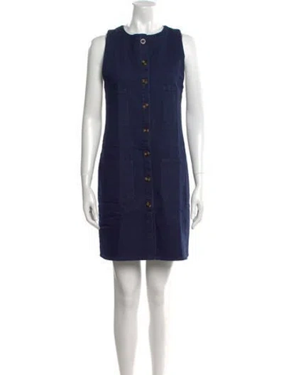 Pre-owned The Lulo Project Crew Neck Mini Dress W/ Tags In Blue