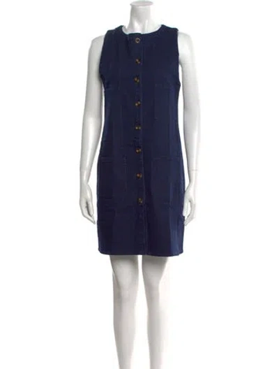 Pre-owned The Lulo Project Crew Neck Mini Dress W/ Tags In Blue