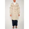 The Lulo Project Eagle Ruffle Detail Trench Coat In Neutral