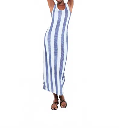 The Lulo Project Elaine Maxi Dress In Heritage Stripes Blue In Multi