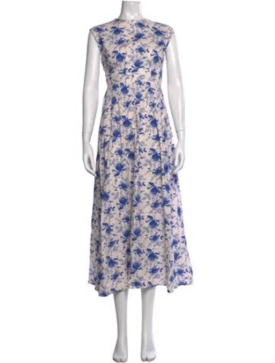 Pre-owned The Lulo Project Floral Print Midi Length Dress In Multicolor