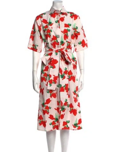 Pre-owned The Lulo Project Floral Print Midi Length Dress In Multicolor